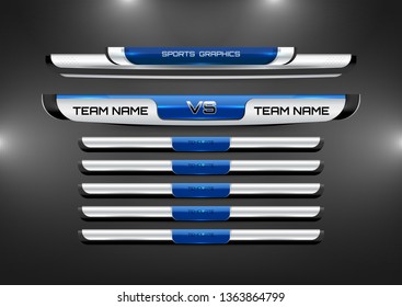 Sport Scoreboard Broadcast Graphic and Lower Thirds Template for soccer and football, vector illustration