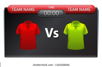 A sport scoreboard template illustration
