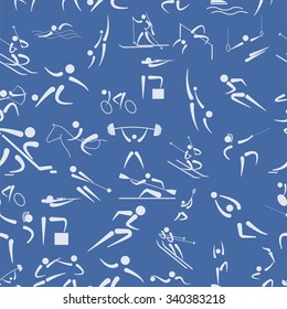 Sport seamless pattern. Flat style. Vector illustration