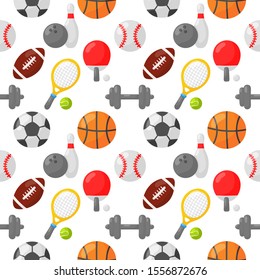 sport seamless pattern icons isolated on white background. illustration vector.   