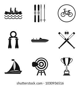 Sport section icons set. Simple set of 9 sport section vector icons for web isolated on white background