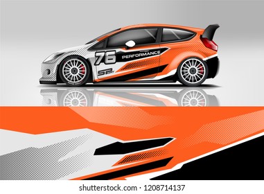 Sport sedan and hatchback Racing livery design. for wrap, decal, and sticker. eps10 format.