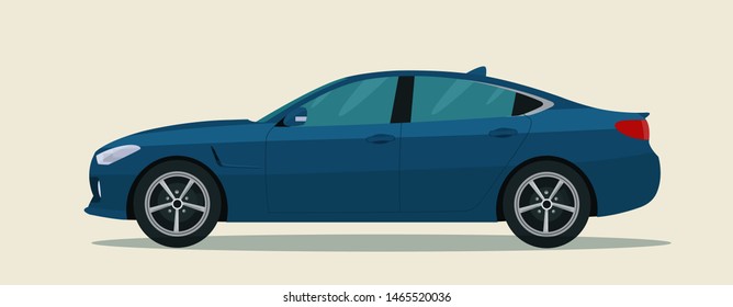 Sport sedan isolated. Vector flat style illustration