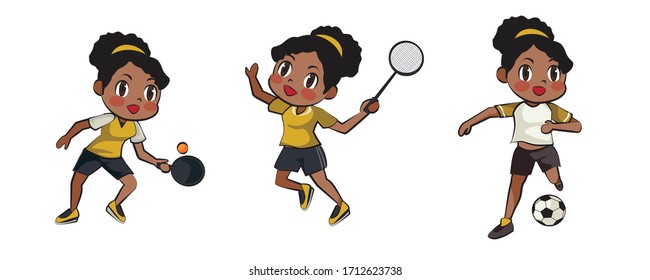 Sport set character vector illustration