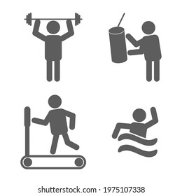 Sport set design box swimming skate set vector illustration design isolated concept