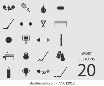 Sport set of flat icons. Simple vector illustration