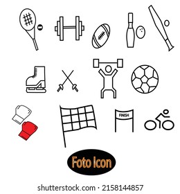 Symbol für Sportgeräte. Vektorgrafik eps10