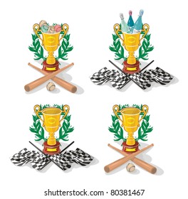 Sport sets with trophies 2, vector