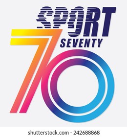 Sport seventy typography, t-shirt graphics, vectors