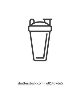 Sport shaker bottle line icon, outline vector sign, linear style pictogram isolated on white. Symbol, logo illustration. Editable stroke. Pixel perfect vector graphics