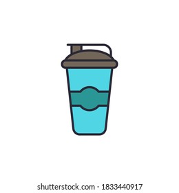 Sport shaker bottle vector icon design isolated on white background