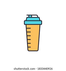 Diseño del icono vectorial de la botella del agitador deportivo aislado en fondo blanco