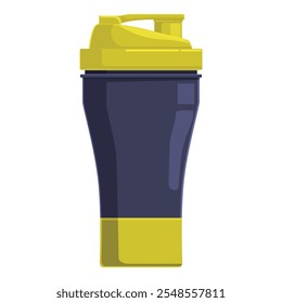 Sport-Shaker-Flasche mit gelben Elementen für Protein-Shakes, Pre-Workout-Getränke und Sporternährung