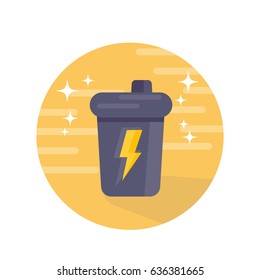 Sport shaker icon, flat style