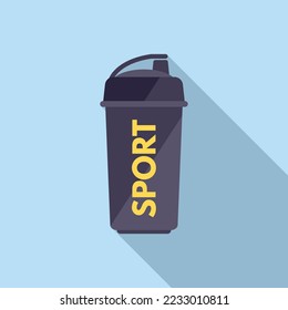 Sport shaker icon flat vector. Gym food. Powder can