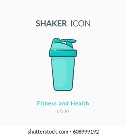 Sport shaker icon isolated on white. Sports equipment vector logo. Modern pictogram for web graphics