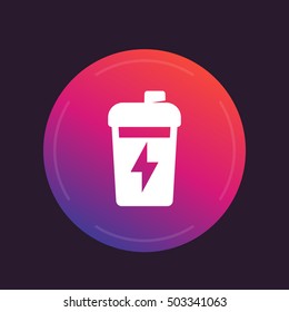 Sport shaker icon, nutrition for gym training, trendy pictogram