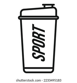 Sport shaker icon outline vector. Gym food. Powder can