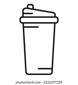 Sport shaker icon outline vector. Food protein. Fat meal