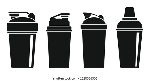 Sport shaker icons set. Simple set of sport shaker vector icons for web design on white background