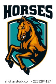 Sport Shield Logo Style of Horse