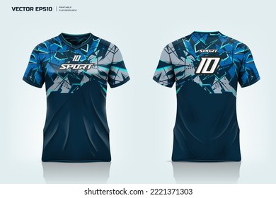 Sport shirt apparel design, Soccer jersey mockup and design for sport  uniform front and back view.