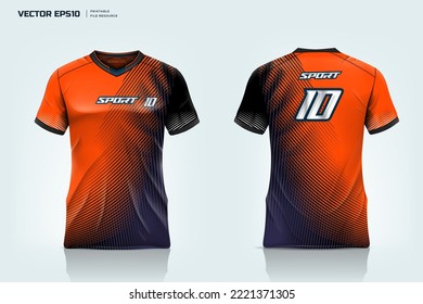 Diseño de ropa de camisa deportiva, maquillaje de la camiseta de fútbol y diseño para la vista frontal y trasera de uniformes deportivos.