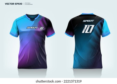 Sport shirt apparel design, Soccer jersey mockup and design for sport  uniform front and back view.