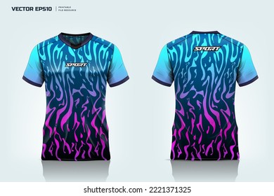 Sport shirt apparel design, Soccer jersey mockup and design for sport  uniform front and back view.