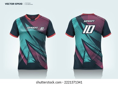 Sport shirt apparel design, Soccer jersey mockup and design for sport  uniform front and back view.