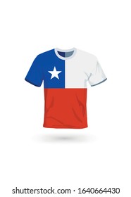 Sport shirt in colors of Chile flag. Vector illustration for sport, championship and national team, sport game