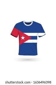Sport shirt in colors of Cuba flag. Vector illustration for sport, championship and national team, sport game