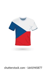 Sport shirt in colors of Czech Republic flag. Vector illustration for sport, championship and national team, sport game