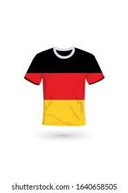 Sport shirt in colors of Germany flag. Vector illustration for sport, championship and national team, sport game