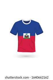 Sport shirt in colors of Haiti flag. Vector illustration for sport, championship and national team, sport game