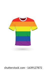 Sport shirt in colors of Lgbt flag. Vector illustration for sport, championship and national team, sport game