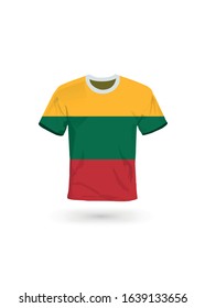 Sport shirt in colors of Lithuania flag. Vector illustration for sport, championship and national team, sport game