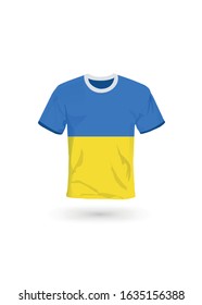 Sport shirt in colors of Ukraine flag. Vector illustration for sport, championship and national team, sport game