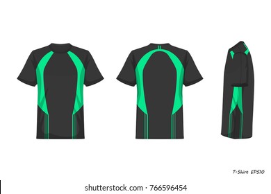 Sport Shirt Front Back Side view isolated on white background , vector illustration , sportswear fashion
