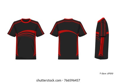 Sport Shirt Front Back Side view isolated on white background , vector illustration , sportswear fashion