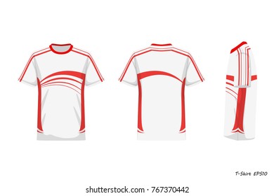 Sport Shirt Front Back Side view isolated on white background , vector illustration , sportswear fashion