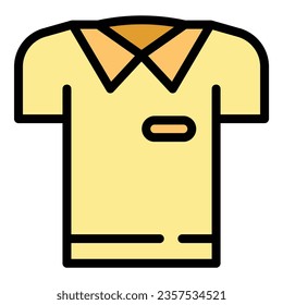 Sport shirt icon outline vector. Fashion template. Men tshirt color flat
