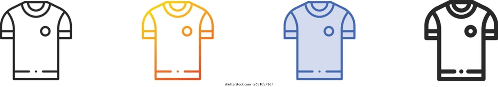 sport shirt icon.Thin Linear, Gradient, Blue Stroke and bold Style Design Isolated On White Background