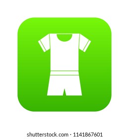 Sport shirt and shorts icon digital green for any design isolated on white vector illustration