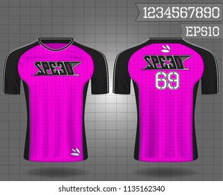 sport shirt ,T-shirt sport design ,Vector Soccer jersey sport shirt,template front and back view. Soccer kit national team shirt mock up eps10 on grid background with horn logo and number for edit, 