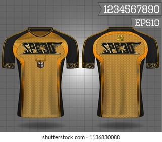 sport shirt ,T-shirt sport design ,Vector Soccer jersey sport shirt,template front and back view. Soccer kit national team shirt mock up eps10 on grid background with horn logo and number for edit,