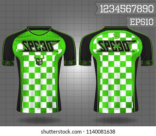 sport shirt ,T-shirt sport design ,Vector Soccer jersey sport shirt,template front and back view. Soccer kit national team shirt mock up eps10 on grid background with checkered pattern concept