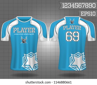 sport shirt ,T-shirt sport design ,Vector Soccer jersey sport shirt,template front and back view. Soccer kit national team shirt mock up eps10 on grid background with 3D realistic concept and number
