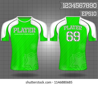 sport shirt ,T-shirt sport design ,Vector Soccer jersey sport shirt,template front and back view. Soccer kit national team shirt mock up eps10 on grid background with 3D realistic concept and number
