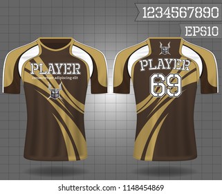 sport shirt ,T-shirt sport design ,Vector Soccer jersey sport shirt,template front and back view. Soccer kit national team shirt mock up eps10 on grid background with 3D realistic concept and number
